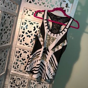 Sequin and lace tank